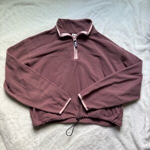 PINK Victoria's Secret Mauve Crop Fleece Pullover